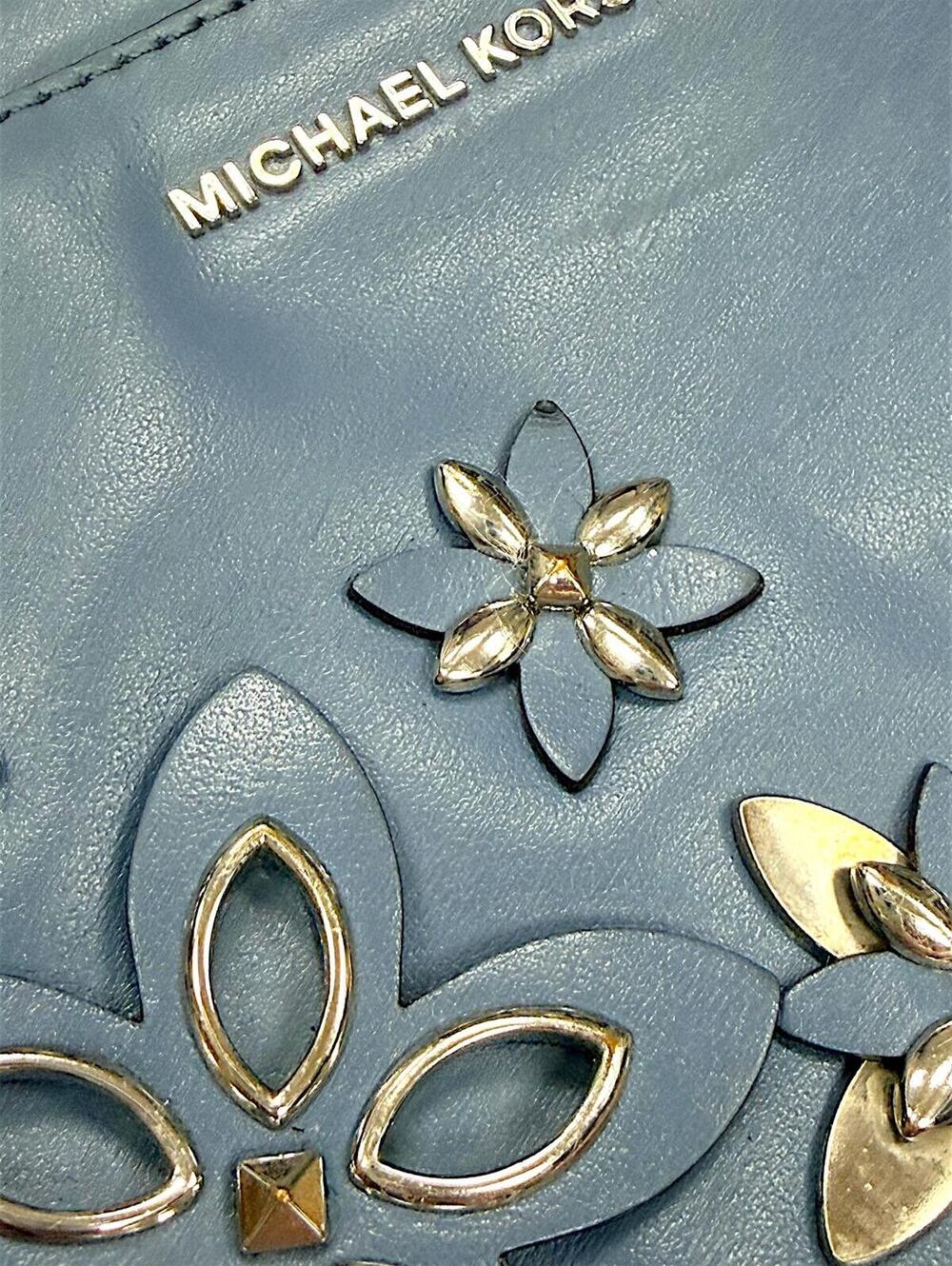 Michael Kors Blue Floral Applique Crossbody Bag - Picture 7 of 10